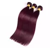 Bourgogne Straight Hair Brasilian Wine Red Raw 99J Hair Extension Weave Bunds