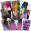 Ombre Kanekalon Tressage Extensions de Cheveux 24 " 100 g/pcs Extensions de Cheveux Synthétiques (Noir et bleu et bleu clair) 5 Pcs/Lot