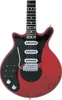 Guitare électrique Brian May Wine Red pour gaucher, fabriquée en Chine, 3 micros simples BURNS Tremolo Bridge, 24 frettes, 6 interrupteurs, matériel chromé