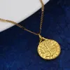 Gold Color Catholic Round Medal Pendant Necklaces Catholicism Trendy Jewelry Gifts