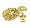 HIP HIP ICED OUT JESUS GEZICHT HANGER W 24 10mm 30 TOUW KETTING KETTING SET 2 STUKS Ketting Set Rapper Accessoires268i