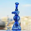 8.8 인치 비커 봉 물 담뱃대 Recycler Oil Rig Heady Dab Smoke Pipe 14mm banger가있는 두꺼운 유리 물 봉