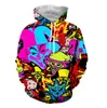 Groothandel - Nieuwe mode mannen / womens krankzinnige clown posse sweatshirt joggers grappige 3D print Unisex hoodies + broek ZZ045