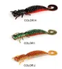 10pcs/lot 91mm 6.3g Larva Soft Lures Artificial Lures Fishing Worm Silicone Bass Pike Minnow Swimbait Jigging Plastic Baits