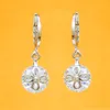 Fashionable female headgear individual character contracted alloy flower shape earring of zircon
