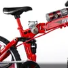 Giocattolo per bicicletta modello pressofuso, mountain bike pieghevole, bici da corsa su strada, bici rosa chiaro per ragazza di città, ornamento, regalo di compleanno per bambini di Natale, collezionismo