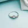 Clear CZ Diamond Fairytale Tiara Ring Boîte d'origine pour Pandora 925 Sterling Silver Crown Women Ring Set308J
