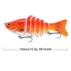 5st Lot 10cm 15 5G Multi-sektion Fisk hårda betar lockar Multicolor Mixed 6# Hook Barbed Hooks Fishhooks fiskeutrustning Pesca Tackl255h