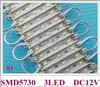 LED 모듈 SMD 5730 3 기호 채널 편지 DC12V 3LED의 75mm에 대한 조명 모듈을 주도 * 12mm 0.8W 70lm IP65 CE 에폭시 방수