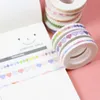 DIY Scrapbooking Sticker Label Tape Notebook Dekorativ tejp Kreativ Färgrik Blommanlägg Masking Tape Skolkontor BH2530 TQQ