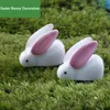 Super mini Easter bunny decorations big ear White rabbit moss micro landscape resin Fairy Garden Ornament Easter gifts for kids