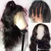 En dentelle complète 100 Real Human Hair Wig for Black Women Body Wave 180 18 Remy Brazilian invisible préparée8987531