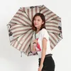 Saf ve Taze Kedi Deseni Yağmur Güneş Şemsiyesi3 Katlanır Parasol Anti UV Moda Özet Sanat Tasarım Kadın Güneş Şemsiye Paraguas9294825