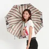 Modèle de chat pur et frais Rain Soleil Umbrel3 Parasol pliant Anti UV Fashion Résumé Art Design Femmes Soleil paraguas4683385