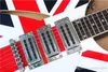 Modèle de drapeau 24 frettes guitare électrique avec bouclier blanc touche en acajou système vibrato service personnalisé 6151172