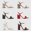 Yeni Lüks yüksek Topuklu Deri sandalet süet orta topuk 7-11cm kadın tasarımcı sandalet yüksek topuklu yaz Seksi sandaletler Boyut 35-40 kutu ile