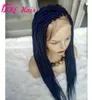 Hotselling Crochet Box Braids Perücke, lange blaue Braid-Perücke, volle Spitze vorne, Jumbo-Zöpfe, synthetisches Haar für afrikanische Zöpfe