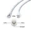 3 prongs US plug cords or led T5 T8 light tube ac plug power cable integrated led tubes 3 Prong 100cm 150cm Cable