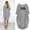 Klänningar kvinnor Karl Lagerfield Woman Dress Designer Letters Karl Loose Letter Luxury bekväm och högkvalitativ vår sommar stor storlek 4xl 5xl plus kläder 726