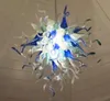 Gekleurde handgemaakte glazen kroonluchter verlichting voor nieuwe huis kunst decoratie kobalt blauw wit groen lampenkap goedkope prijs kroonluchter