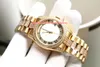 5 Style Hot Selling Best Quality 36mm 118388 Dagsdatum Fullständig Diamond Bezel Armband 18K Gold Cal.2813 2836 Rörelse Automatiska Mens Klockor