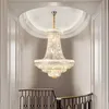 LED Modern Crystal Chandelier American Crystal Chandeliers Lights Fixture Hotel Hall Parlor Lobby Villa Big Project Lamps Hembelysning