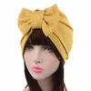 Kepsar för kvinnor söt söt båge cancer kemo hatt beanie halsduk turban casual solid huvud wrap cap casquette femme #n