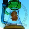 vaso de precipitados bong hookah 9 "bongs de vidrio Rasta diseño tuberías de agua plataforma petrolera 14 mm conjunta marca hecha a mano