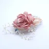 Nouveau beau ruban de soie coloré mariage poignet fleur mariée demoiselles d'honneur poignet Corsages mariée poignet bouquets femmes fleur artificielle