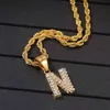 Icegud 26 letras A a Z Colares pendentes Designer de luxo Hip Hop Capital letra masculina Gold Silver Aço inoxidável Colar de corrente