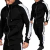 Zipper Tracksuit Fashion Side Striped Hooded Hoodies Jacket Pants Track Suits Men Casual Sweatsuit Top Quality1