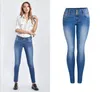 Ny ankomst plus storlek bleknade jeans för kvinnor stretchy push up denim skinny byxa byxor kvinnliga stretchiga jeans penna byxor j2813