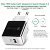 QC 3.0 USB Quick Wall Charge 5V 3A 9V 2A Travel Power Adapter US EU-kontakt för Samsung Huawei Phone iPhon