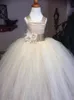 New Lovery Flower Girl Dresses For Weddings Puffy Spaghetti Straps Lace Tulle Sleeveless Princess Girls Birthday Party Pageant Gowns