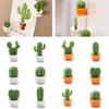 Cactus Fridge Magnets Cute Succulent Plant Magnet Button Cactus Refrigerator Message Sticker Magnet 6Pcs/Set