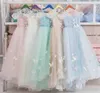 Custom Made Square Neck Flower Dresses Butterfly Bow Lace Handmade Flowers Short Sleeves Girl Pageant Ball Gown Kids Formal Wear s