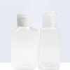 Désinfectant pour les mains jetables bouteilles PET en plastique transparent Flip Over liquide savon bouteille mini maquillage conteneurs Portable 60 ml 0 6sx E19