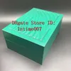 Caja de regalo para relojes Rolex, color verde oscuro, de la mejor calidad, etiquetas y papeles para tarjetas de folletos en inglés, cajas de relojes suizos