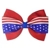 4 pouces cheveux accessoires 4 juillet drapeau cheveux arcs pour filles avec clips rouge royal blanc cheveux arcs ruban gros-grain étoiles rayures