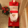 Happy Santa Toilet Seat Cover Tappeto Toilet Foot Pad Seat Cover Cap Set da bagno Decorazioni natalizie PH1