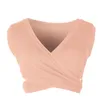 Criss Cross Bare Midriff Crop Top Tole Tops Solid Kolor Uzakning Kobiety bez rękawów