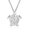 2020 Nowy Posrebrzany Kryształowy żółw Naszyjniki Dla Kobiet Kobiet Zwierząt Oświadczenie Ślubne Naszyjnik Biżuteria Prezenty