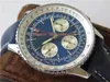 AL NAVITIMER Cronografo B10 Orologio da uomo ETA 7750 Automatico 28800vph Quadrante blu Acciaio 316L Zaffiro Lunetta girevole bidirezionale Lea334C