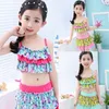 Kids Swimwear Ruffled Girl Bikini Skirts 2pcs Sets Floral Children Bathing Suits Summer Toddler Beach Wear Kids Clothes 3 Designs DHW3689