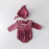 طفلة مصمم الملابس رومبير كم طويل بلون pet عموم طوق رومبير الرضع الاطفال 100٪٪ الربيع الخريف فتاة الملابس