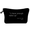 Digital Alphabet printed canvas Cosmetic Bags White and black Makeup Bag With various Pattern Pouchs For Travel6456117