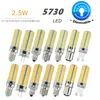 DIMBARE LED Gloeilamp G4 G9 E11 E12 E14 E17 BA15D 5730 SMD 80 LED-lamp Lamp Siliconen Verlichting Zuiver Warm Wit AC110V 220V