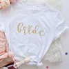 Kadın T-Shirt Kadın Tees Nedime Kısa Kollu Tops Bırak Gemi Bachelorette Takım Gelin Tişört Estetik Düğün Ulzzang