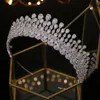 Luxe Bruidskroon Kristal Mode Hoofdtooi Koningin Bruiloft Kroon Bruiloft Sieraden Haaraccessoires Tiara Zirkoon Kroon Hoofddeksels1829684