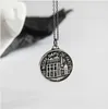 Beanie / Crânio Caps Notre-Dame de Paris Cabides de moedas vintage S925 Sterling Silver Colar ir com Chain Jewelry Women